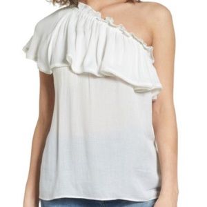 Hinge One Shoulder Ruffle Top